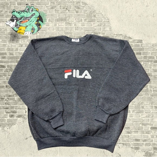 Rare NWOT Vintage 1970s FILA Logo Spellout Made in Italy Crewneck L