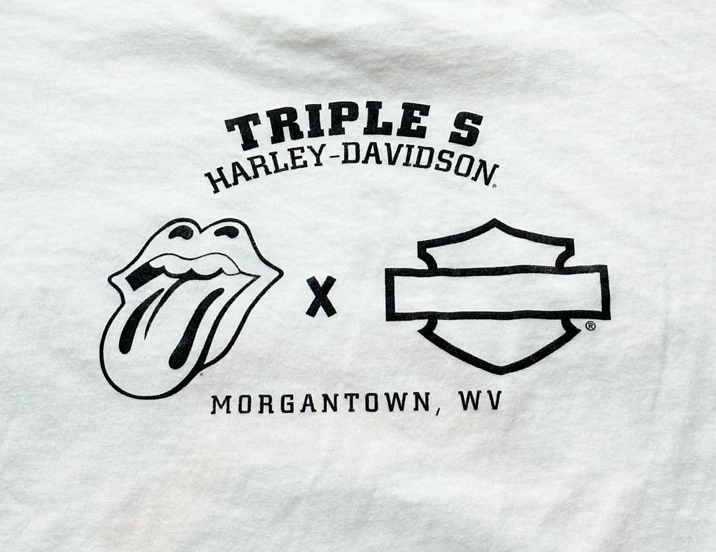 Rolling Stones x Harley Davidson Collaboration Morgantown West Virginia T-shirt - Large