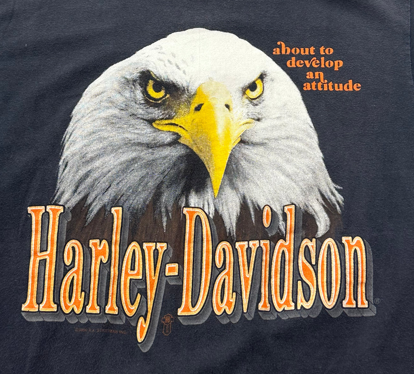 Vintage 90s Harley Davidson Stratman About To Develop An Attitude Eagle T-shirt - Medium