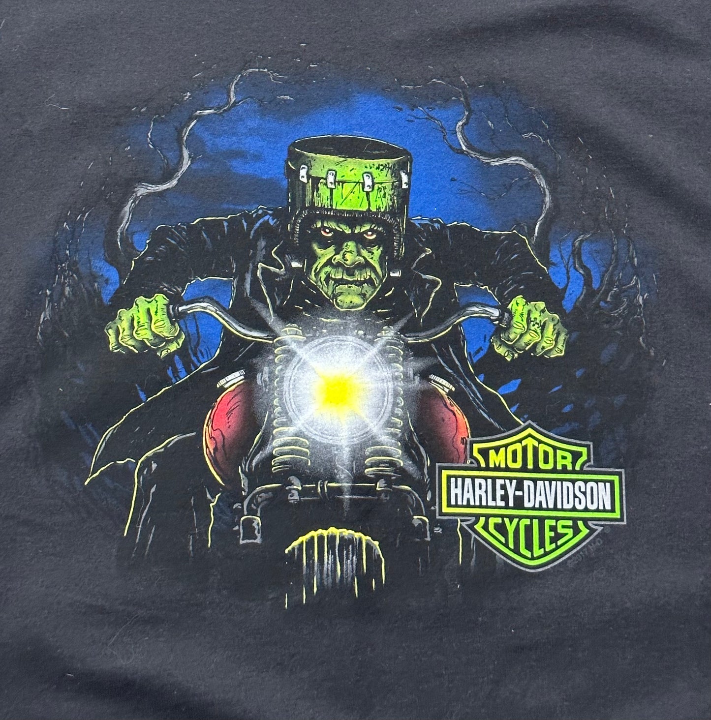 Rare New Harley Davidson Halloween Frankenstein Biker T-shirt - Extra Large