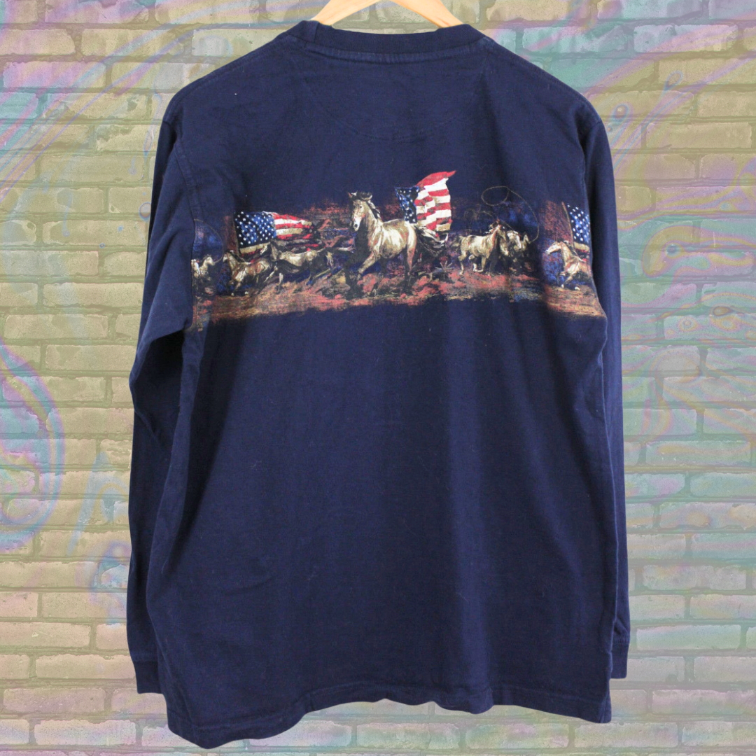 Retro American Wildwest Long Sleeve  - Extra Large