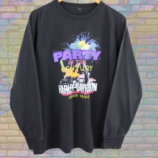 Vintage Harley Davidson "Party of the Century" Long Sleeve - Large