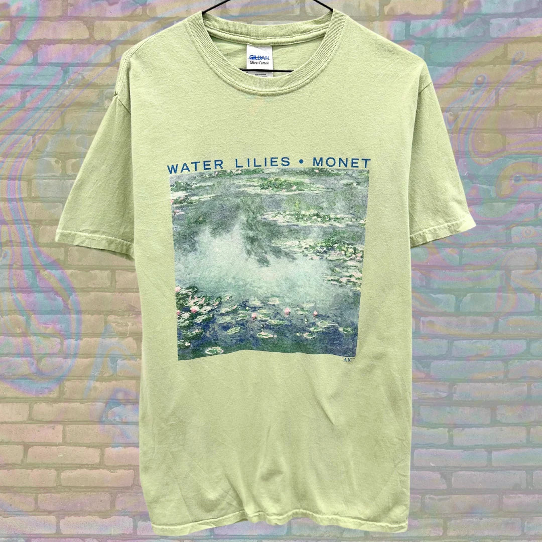 Water Lilies by Claude Monet Art Tshirt Small Unisex Y2K Vintage Painting Nature Landscape