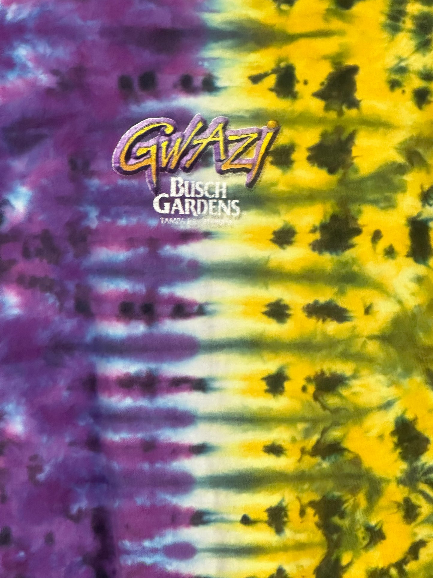 Vintage Busch Gardens Tye Die Half Tiger Half Lion Gwazi T-shirt - Double Extra Large