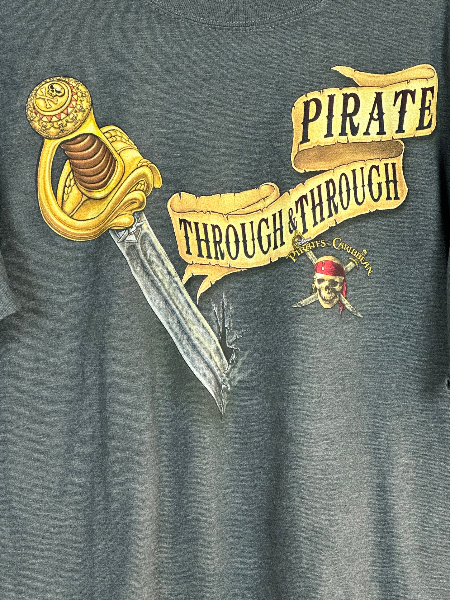 Retro Disney Pirate of The Caribbean Through and Through T-shirt - Large