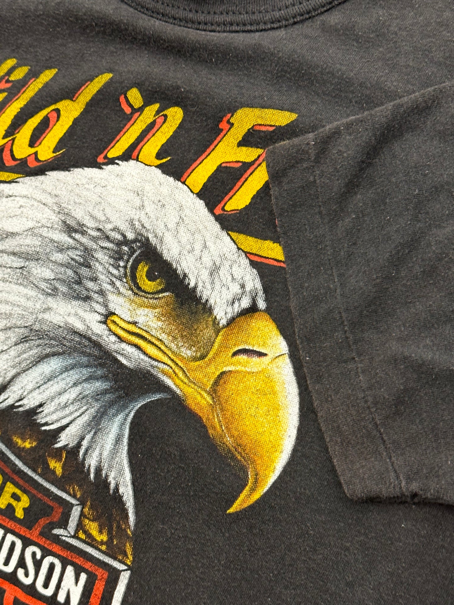 Ultra Rare Vintage 1985 3D Emblem Harley Davidson Wild N’ Free Eagle T-shirt - Small