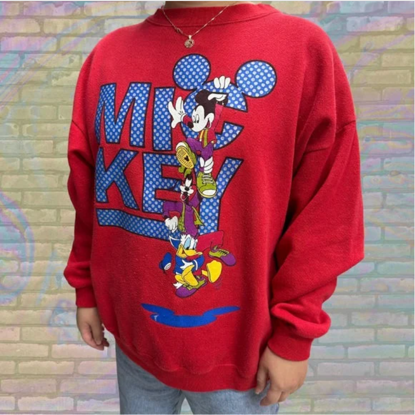 Vintage 90s Disney Mickey & Friends Hang in There Made in USA Crewneck - Large