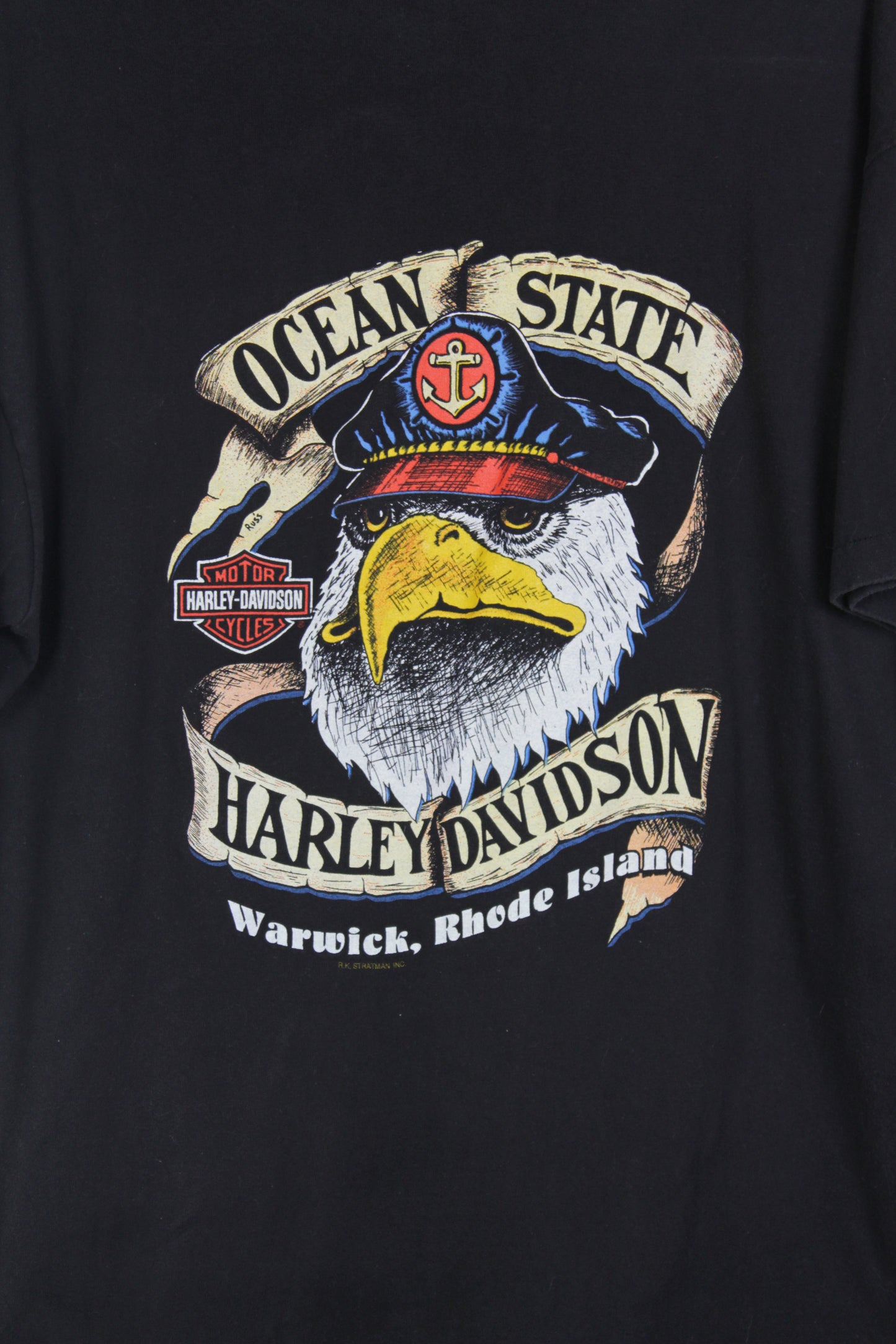 Vintage 90s Harley Davidson Warwick Rhode Island T-shirt - Large