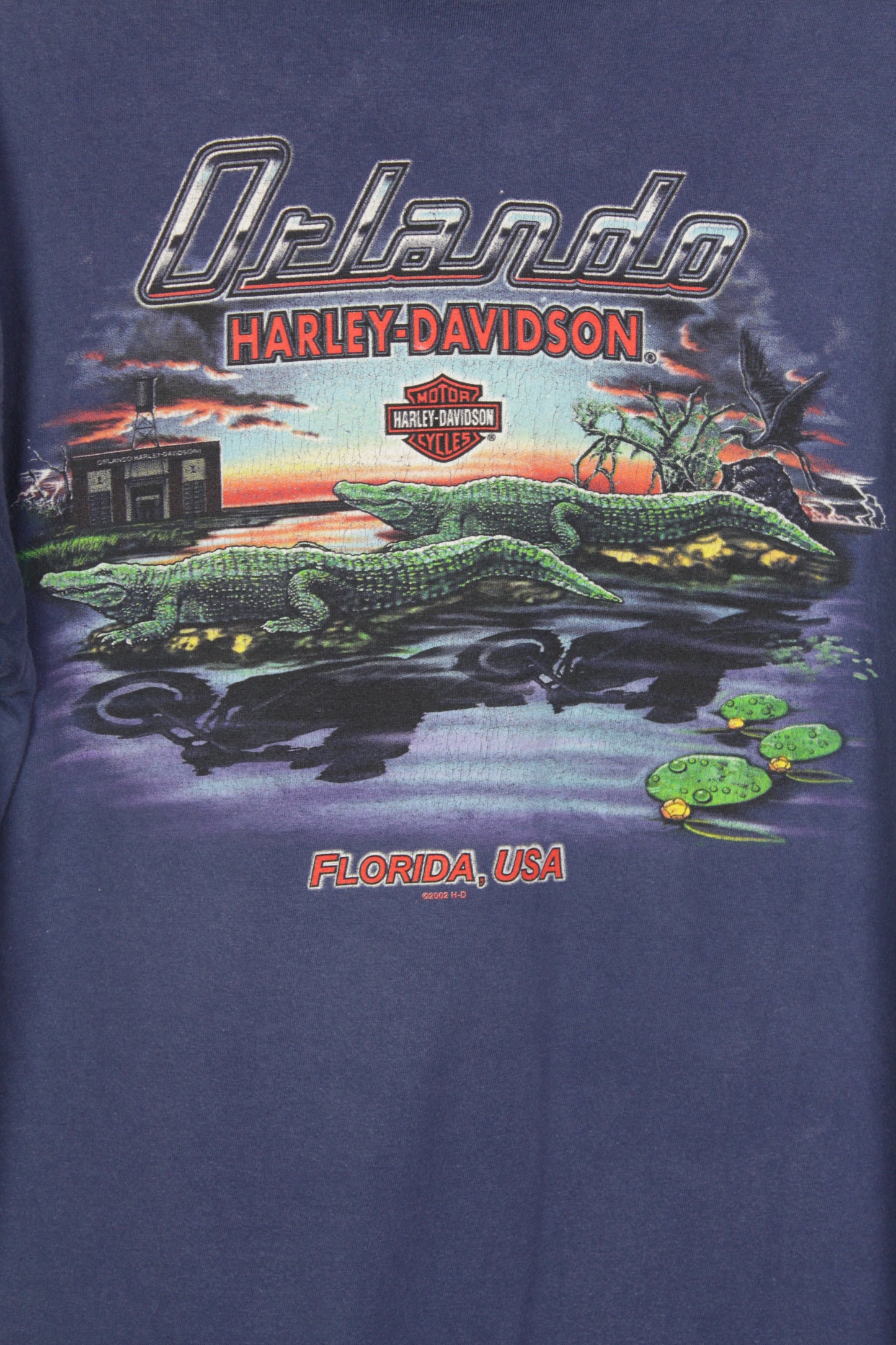 Vintage Harley Davidson Alligator Orlando Florida T-shirt - Large