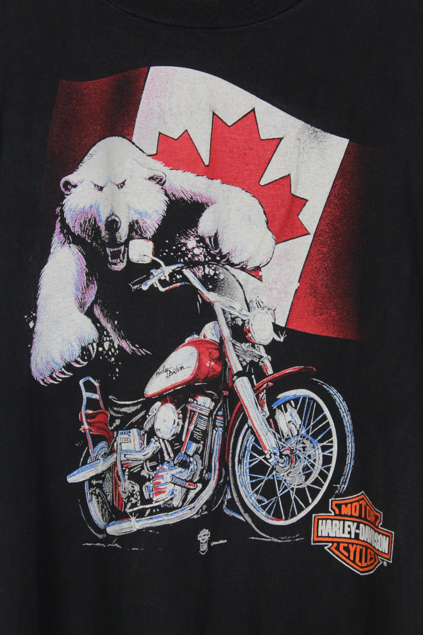 Vintage 90s Harley Davidson Polar Bear Sarnia T-shirt - Double Extra Large