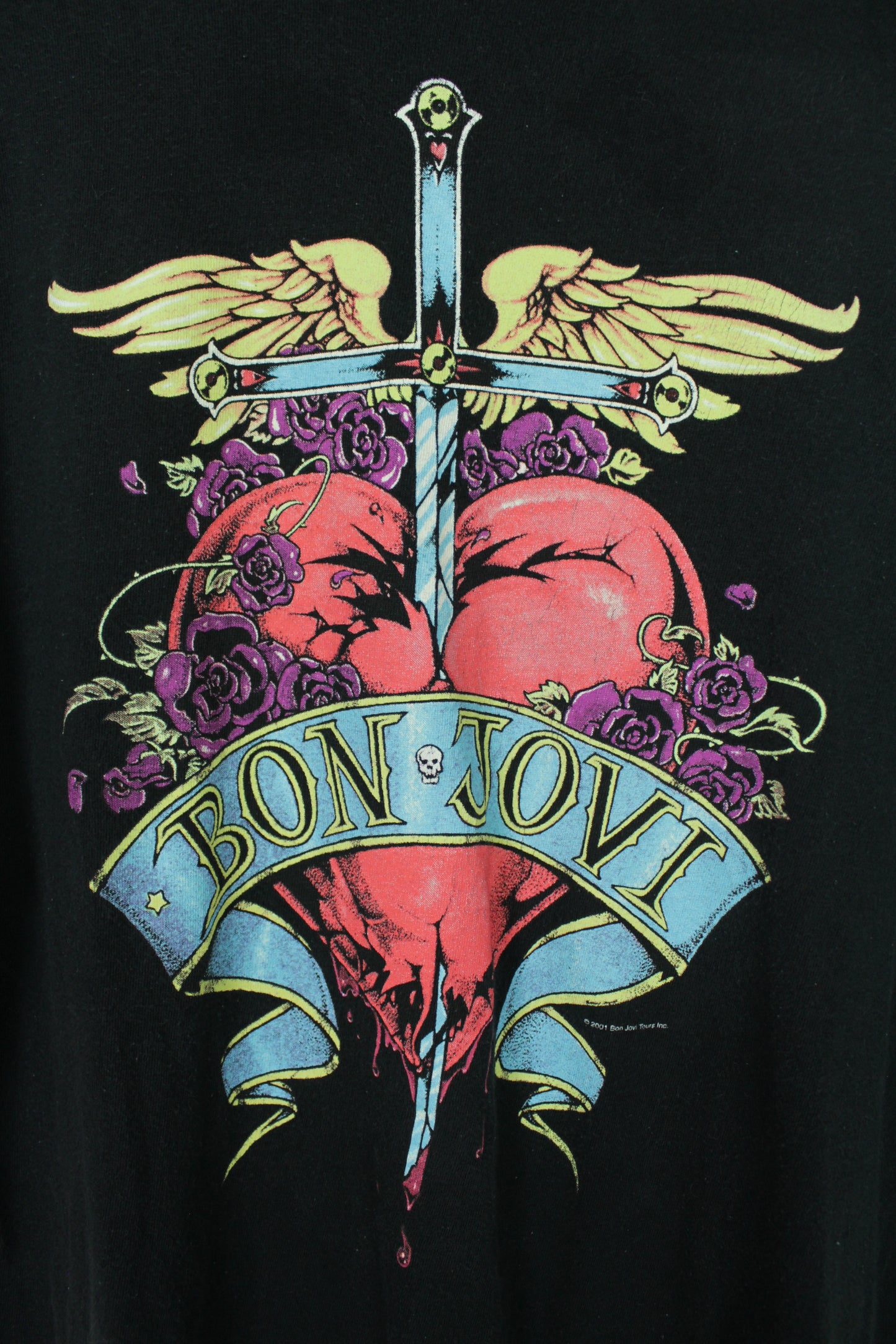 Vintage Bon Jovi Tattooed Heart Logo T-shirt - Large