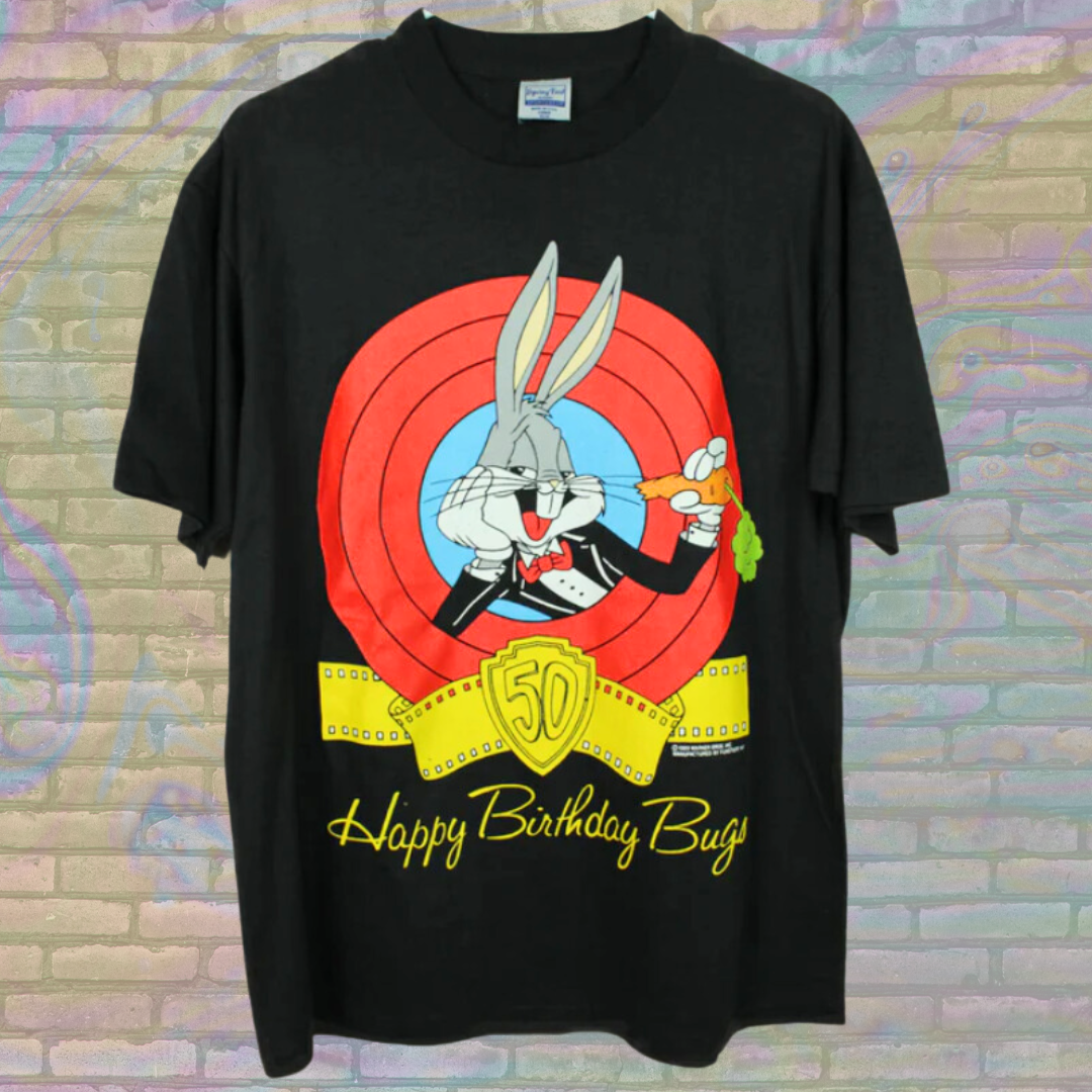 Vintage 80s Looney Tunes Bugs Bunny Anniversary T-shirt - Large