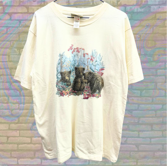 Vintage 90s Northern Reflections Bears T-Shirt | Nature Wildlife Graphic Tee | Animal Print Shirt | Outdoors Aesthetic | Forest Scene Top