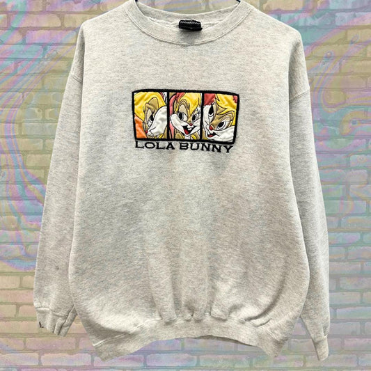 RARE 90s Lola Bunny Vintage Embroidered Looney Tunes Sweatshirt Size Large