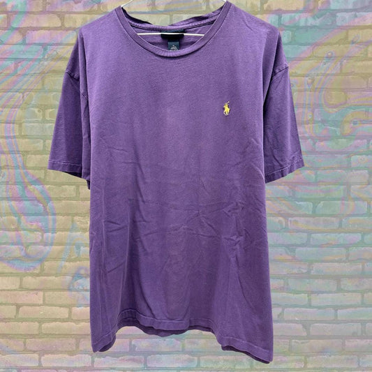 Vintage 90s Ralph Lauren Purple Single Stitched T-Shirt Size XL