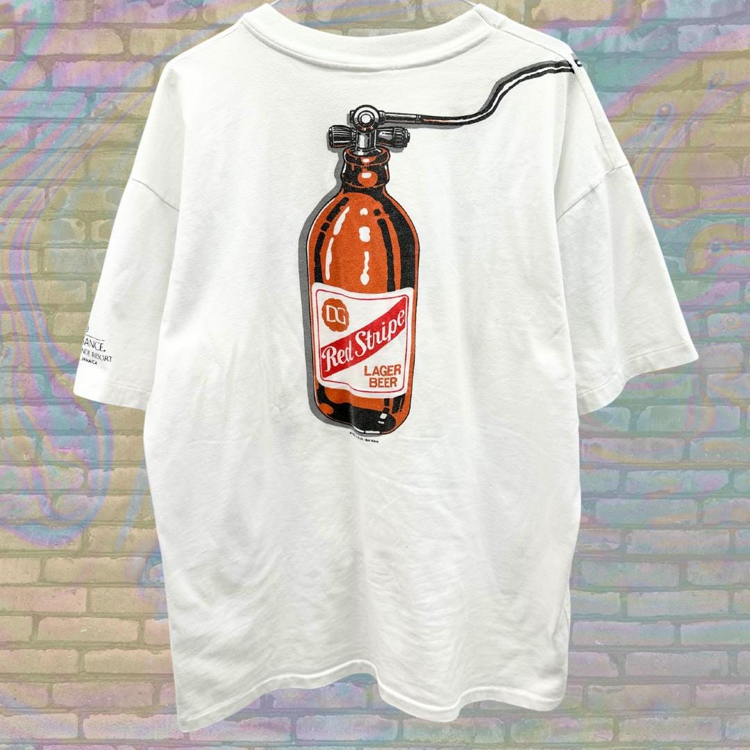 Vintage Red Stripe Beer 1996 Promotional Tshirt Size XL