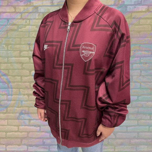 Vintage Y2K Nike Arsenal Zig Zag Pattern Track Jacket