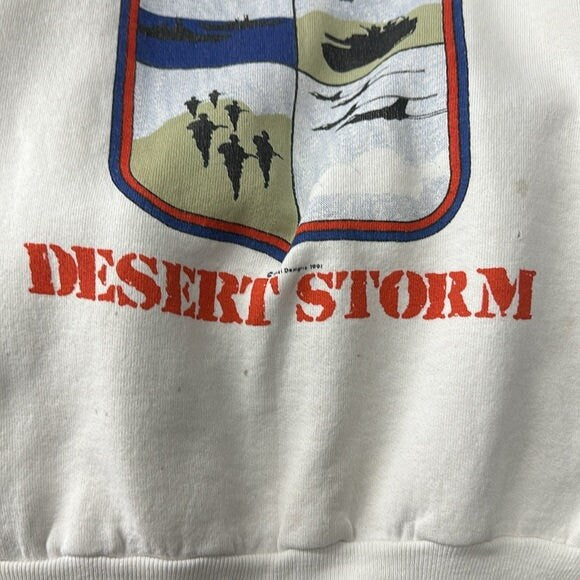 Rare Vintage 90s Military Distressed Operation Desert Storm USA Made Crewneck