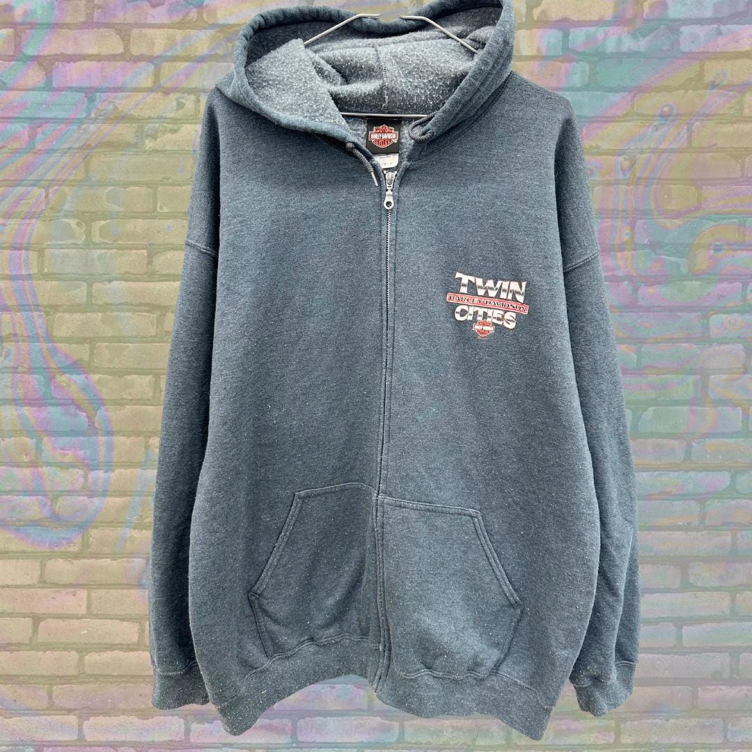 Vintage Harley-Davidson Twin Cities Zip Up Hoodie Size XL