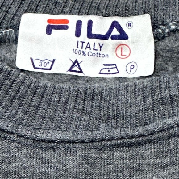 Rare NWOT Vintage 1970s FILA Logo Spellout Made in Italy Crewneck L