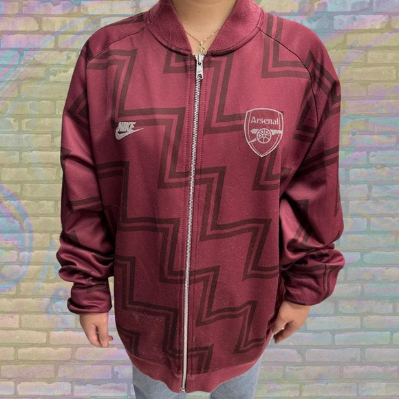 Vintage Y2K Nike Arsenal Zig Zag Pattern Track Jacket