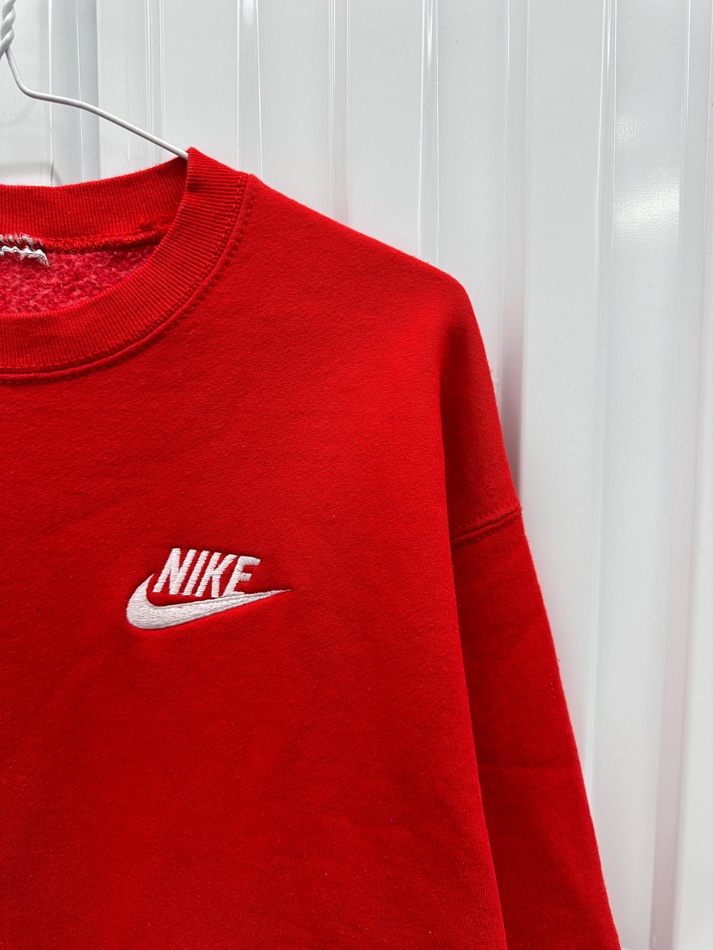 Vintage 90s Red Nike Mini Swoosh Sweatshirt Size Large