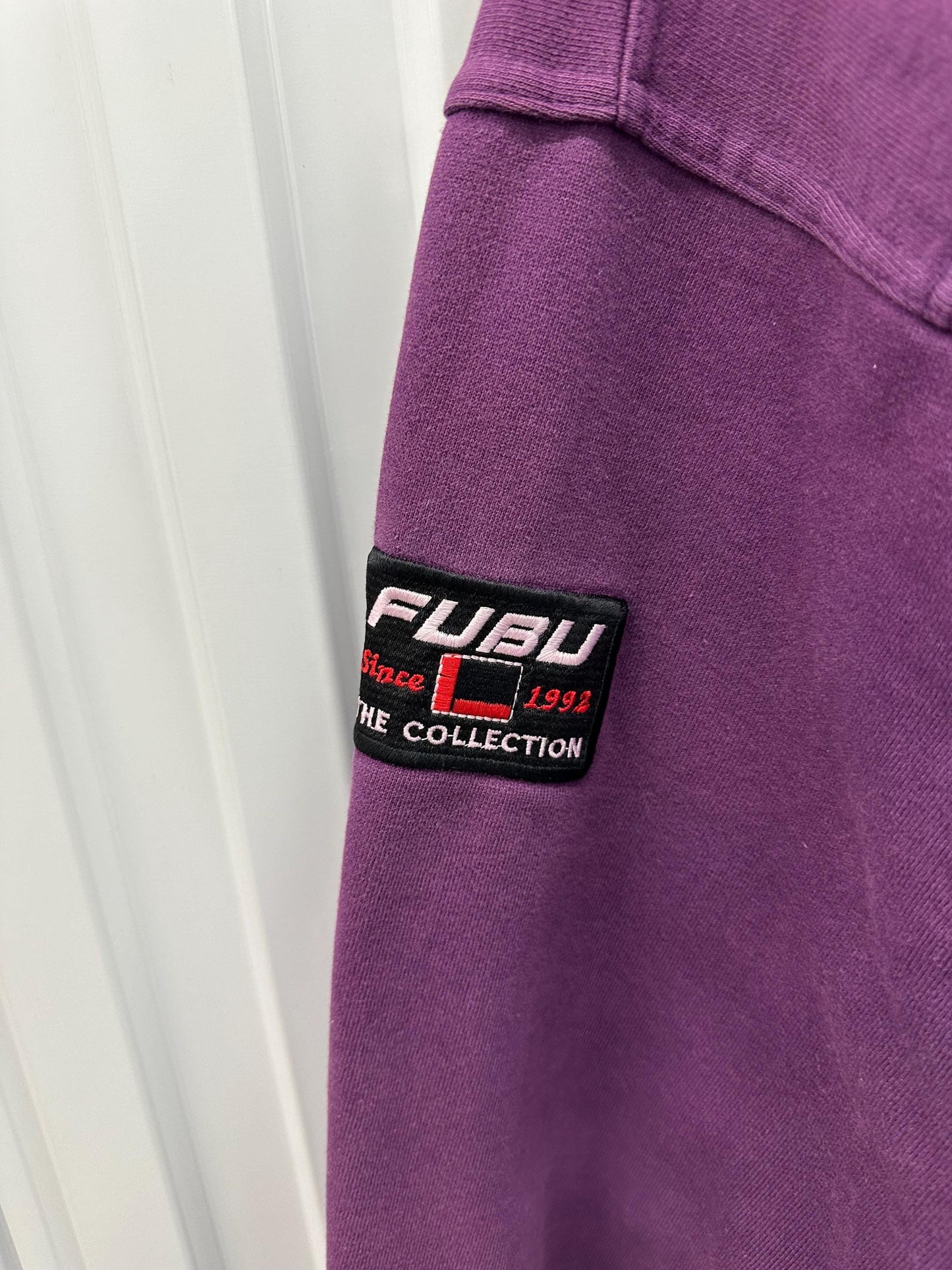 RARE Vintage FUBU Purple Sweatshirt, Retro 90s Hip Hop Streetwear, FB Logo Crewneck, Oversized Y2K Urban Fashion, Size Extra Large