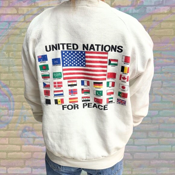 Rare Vintage 90s Military Distressed Operation Desert Storm USA Made Crewneck