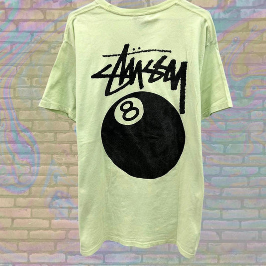 Vintage Stüssy 8-Ball Big Print Y2K T-Shirt Size XL