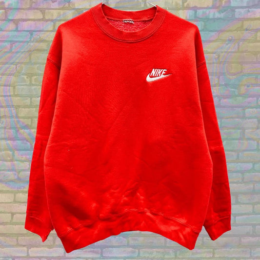 Vintage 90s Red Nike Mini Swoosh Sweatshirt Size Large