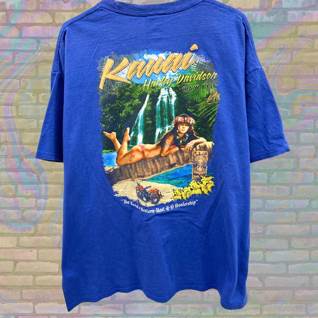 Vintage Kauai Harley-Davidson Hawaii Y2K T-Shirt Size XL