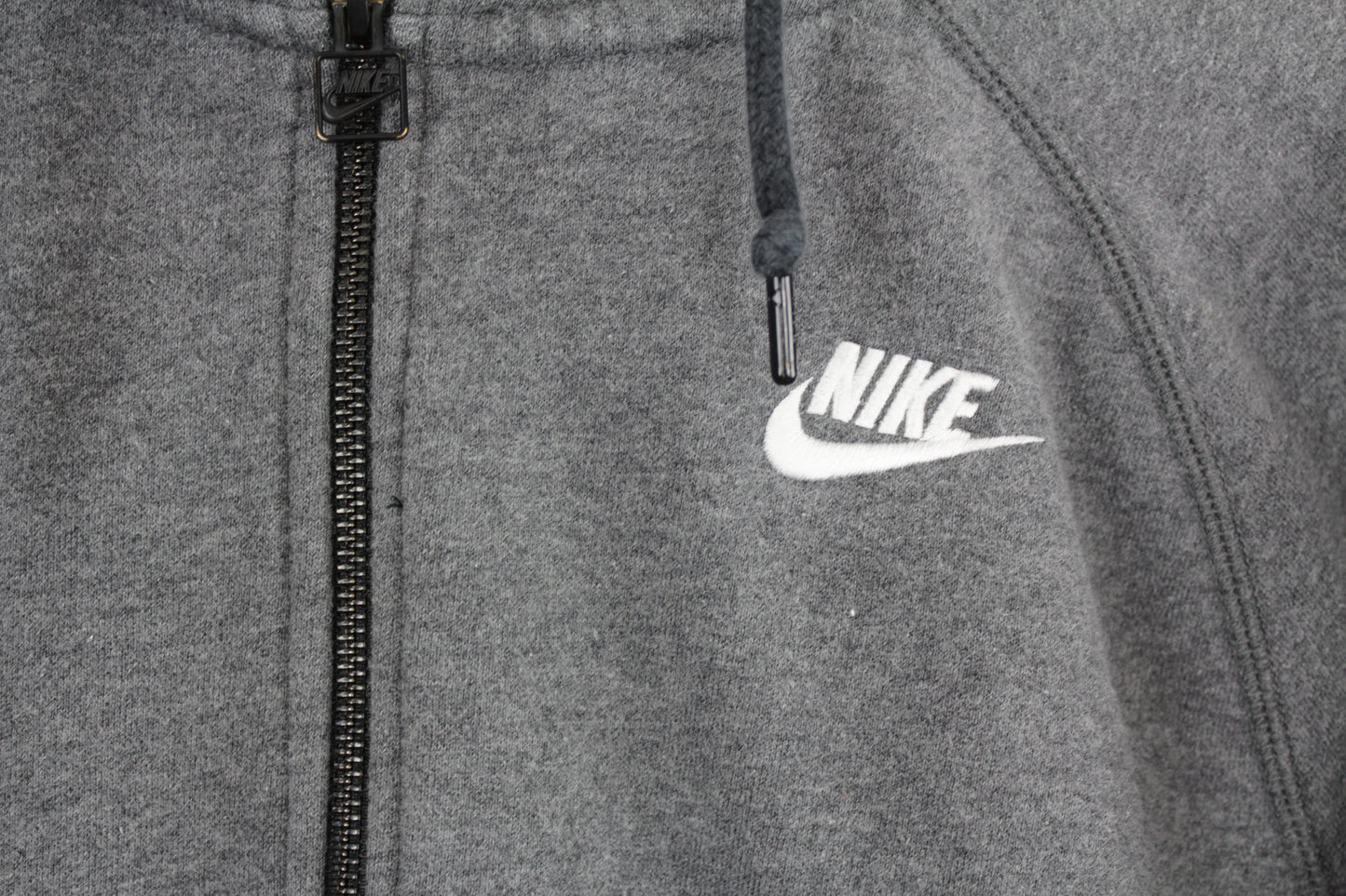 Retro Nike Grey Classic Zip-up Hoodie  - Large